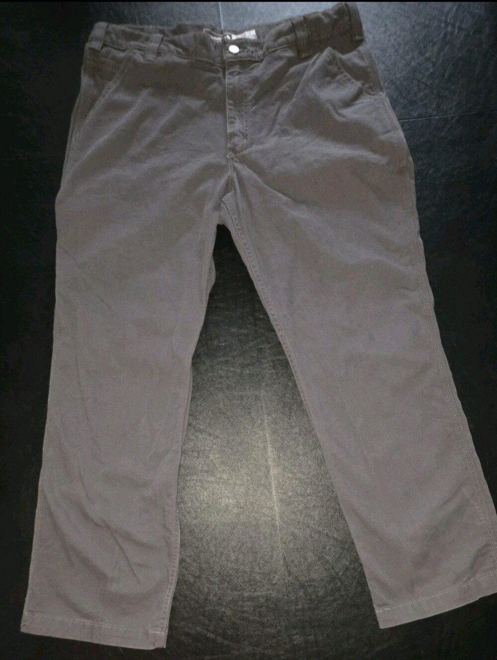 Carhartt Rugged Flex Relaxed Fit Canvas Work Pant Gray Waist 38